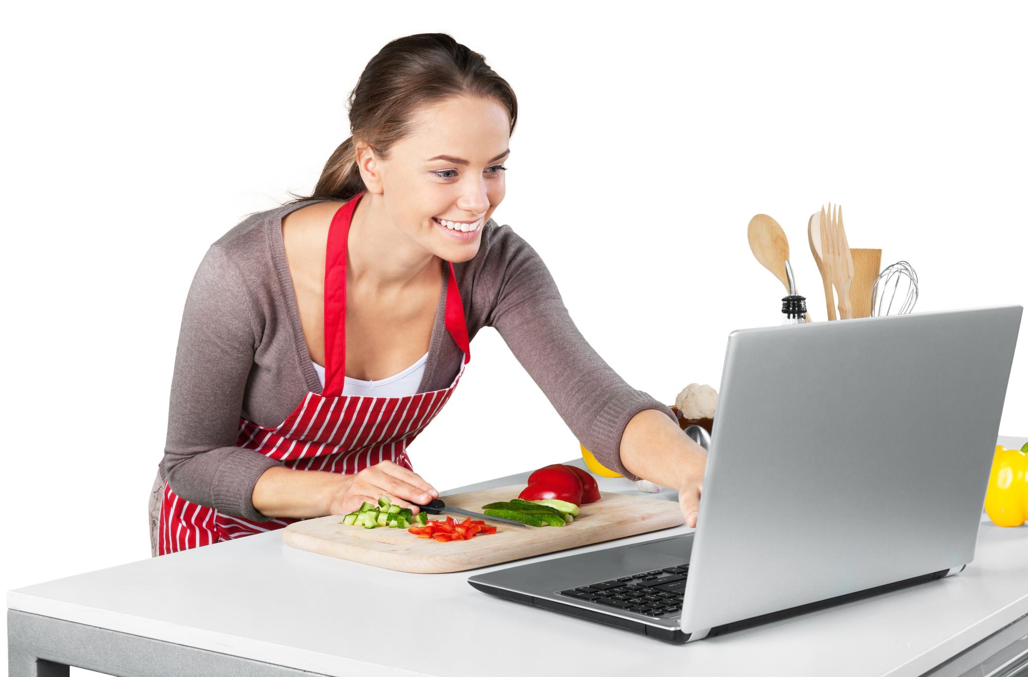 Student cooking during online session
