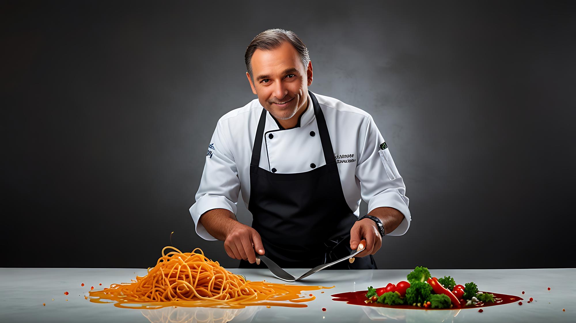 Chef preparing a quick pasta dish